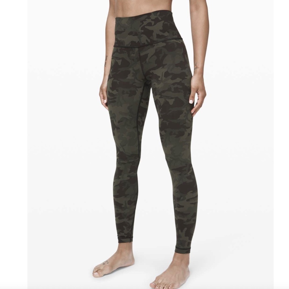 Lululemon Wunder Under High-Rise Tight 28", Incognito Camo Multi Gator Green